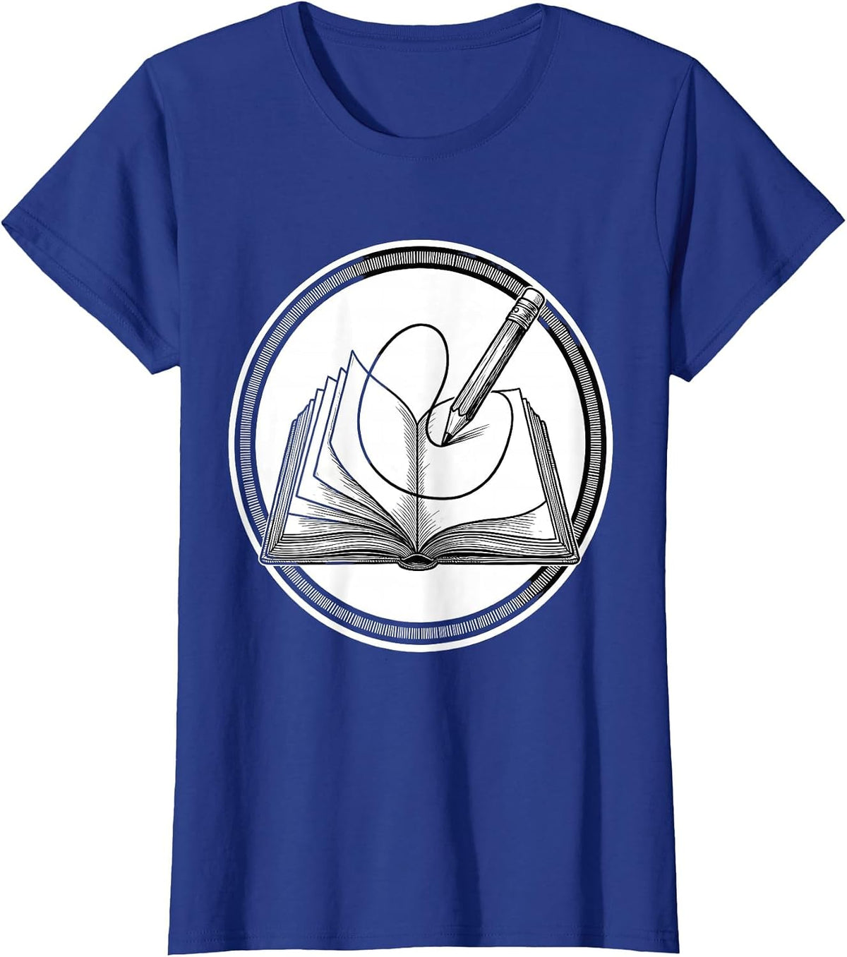 Women's Art Teacher Sketchbook Self-Drawing Pencil Design T-Shirt - Royal Blue