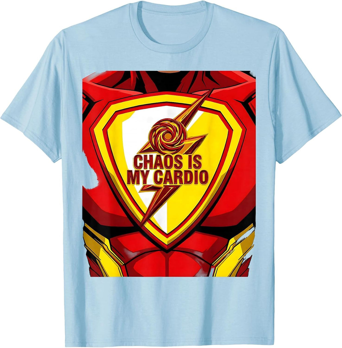 Men's Chaos Is My Cardio Chaos Coordinator Design T-Shirt - Baby Blue