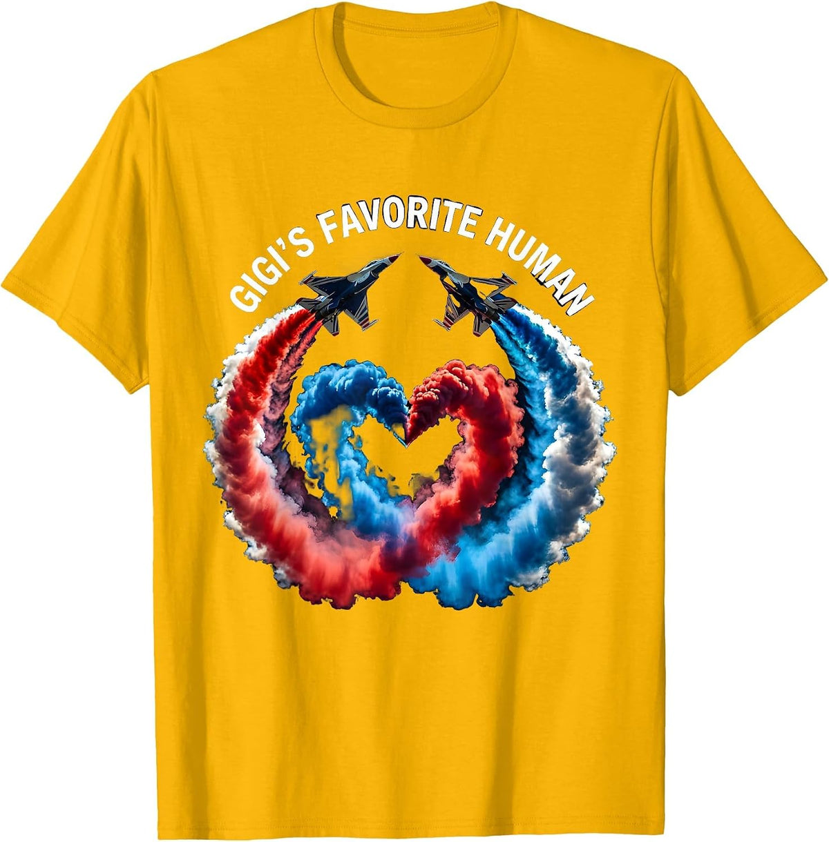 Gigi's Favorite Human Grandma Love Design T-Shirt - Golden Yellow