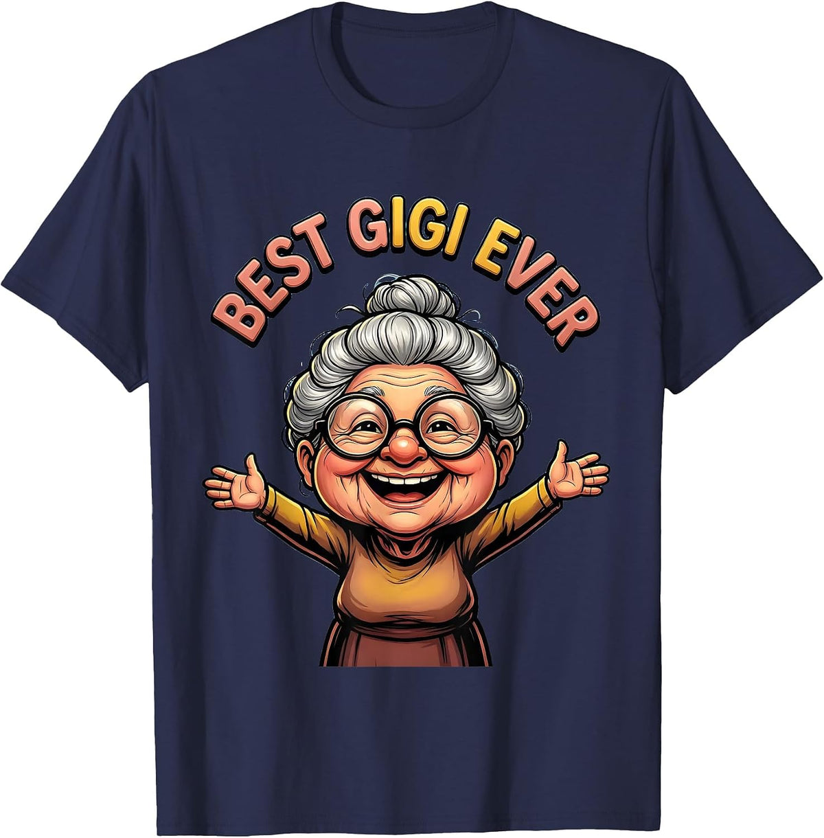 Men's Best Gigi Ever Proud Grandparent Design T-Shirt - Navy Blue