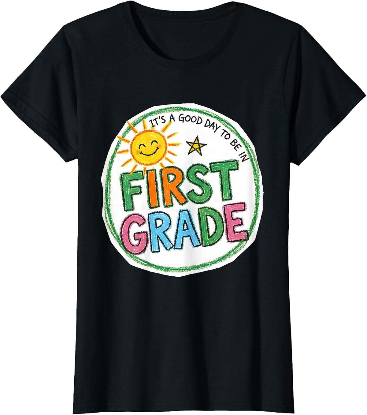 Women's It's A Good Day To Be In First Grade Funny Teacher Back T-Shirt - Black