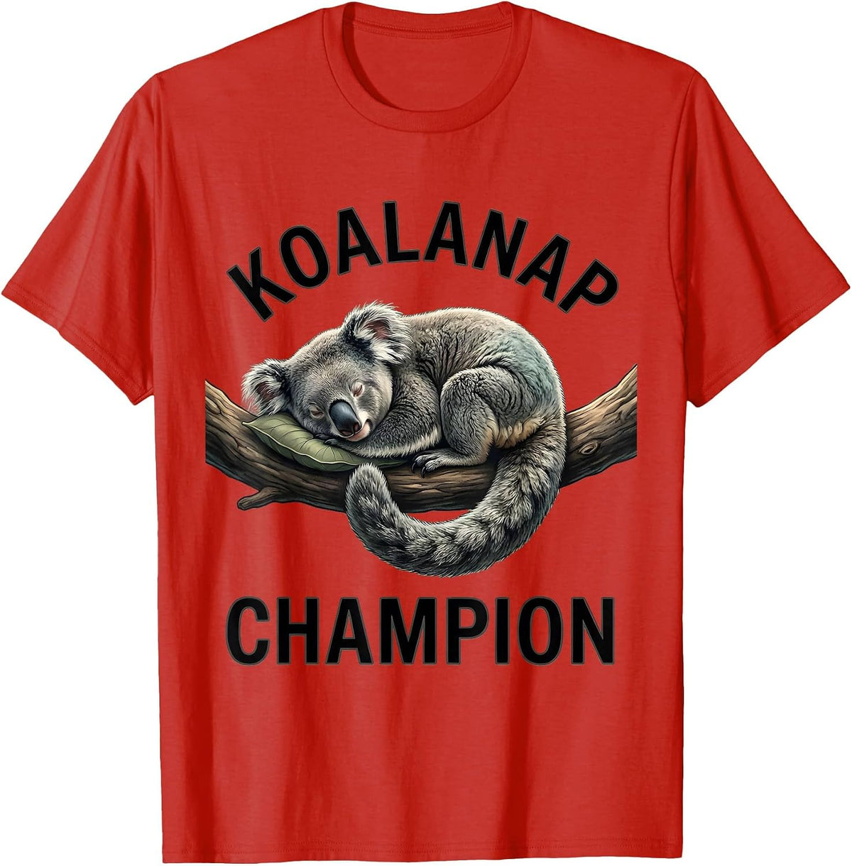 Men's Koalanap Champion Cute Sleeping Koala Animal Lover T-Shirt - Red