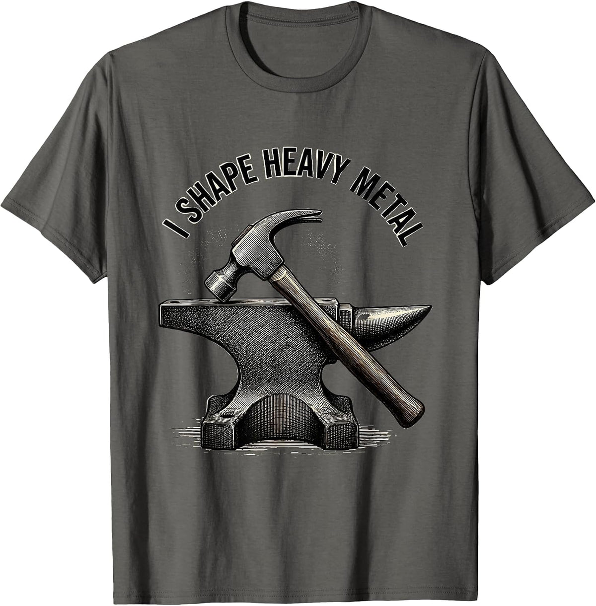 Men's I Shape Heavy Metal Funny Blacksmith Forge Gift Metalworking T-Shirt - Asphalt Grey