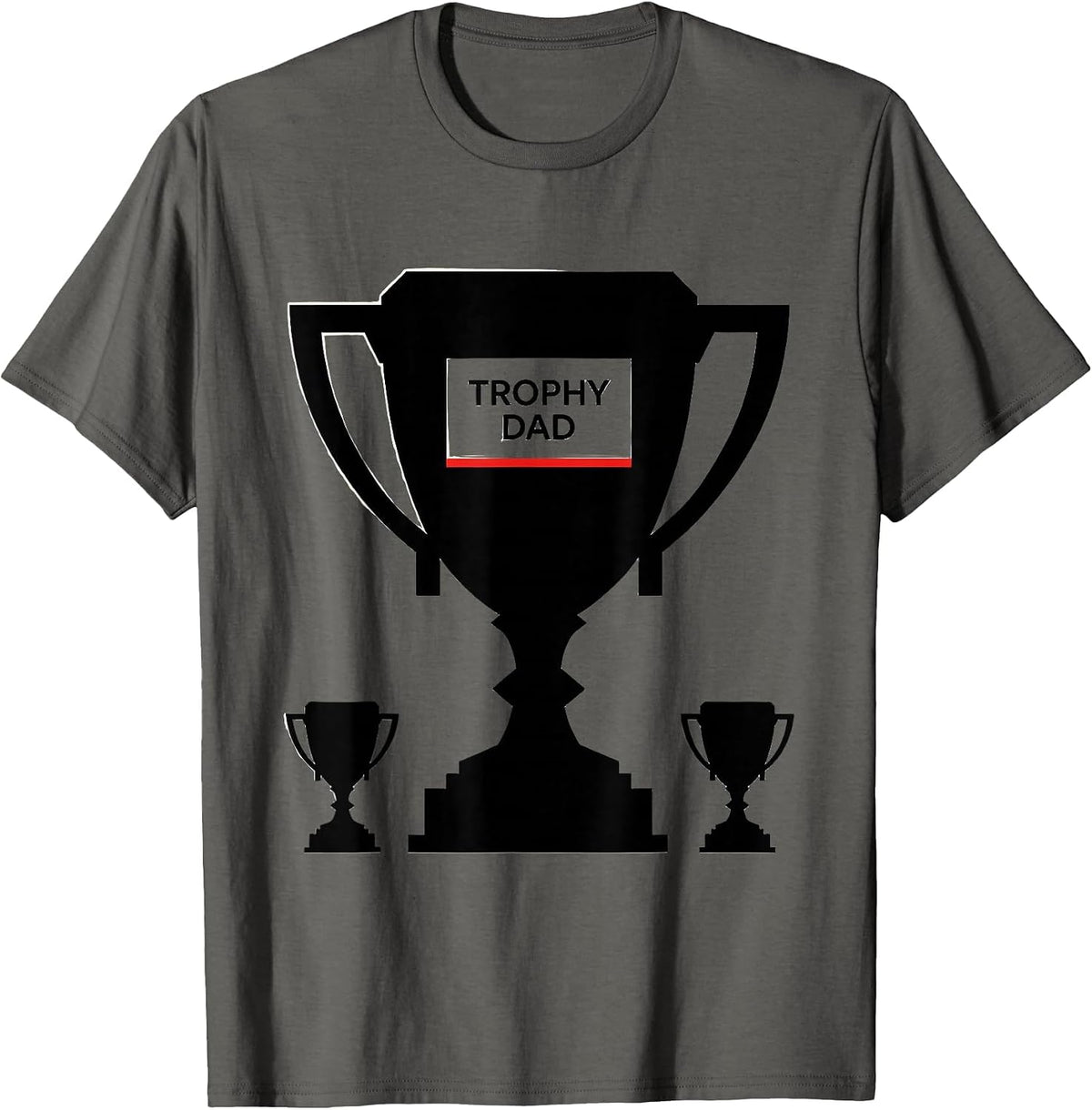 Men's Trophy Dad Funny for Cool Father or Dad T-Shirt - Asphalt Grey