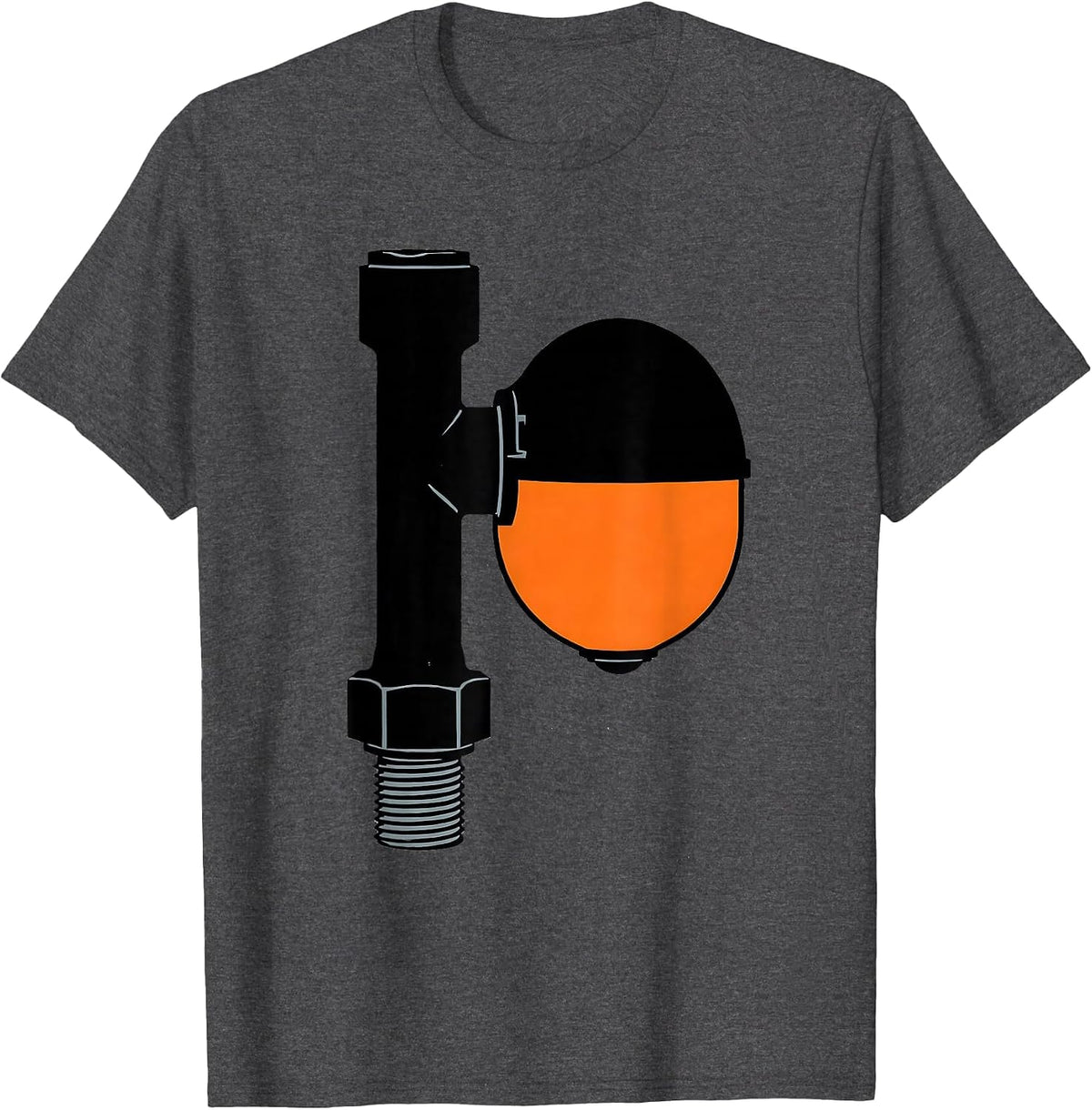 Plumber Toilet Fill Valve Funny Pipefitter Occupation Humor T-Shirt - Dark Heather Grey
