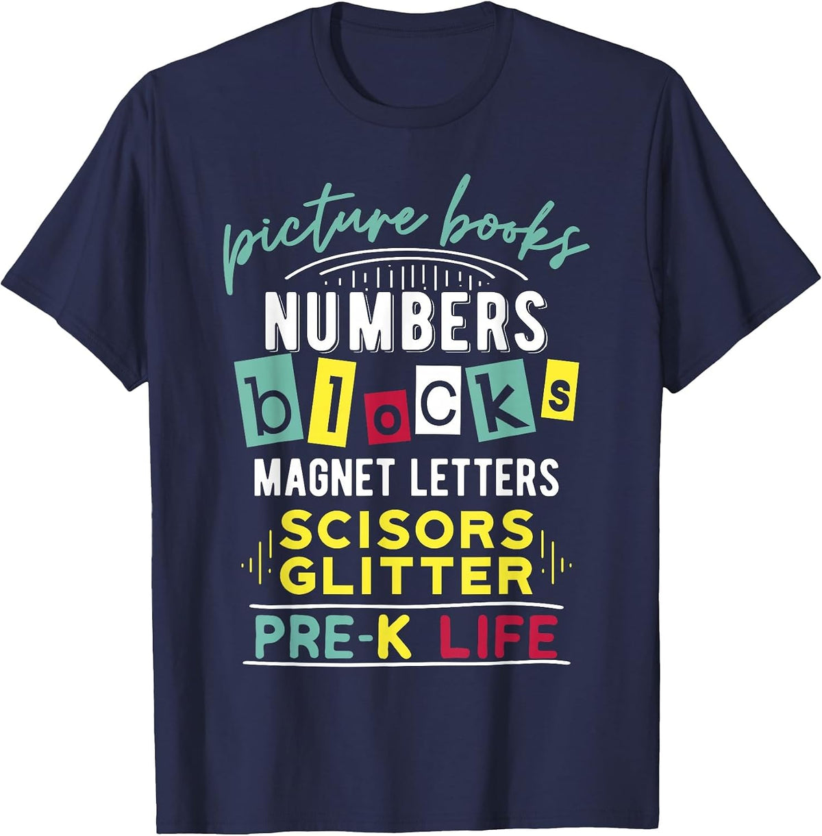 Pre-K Life T-Shirt, Preschool Teacher Tees T-Shirt - Navy Blue
