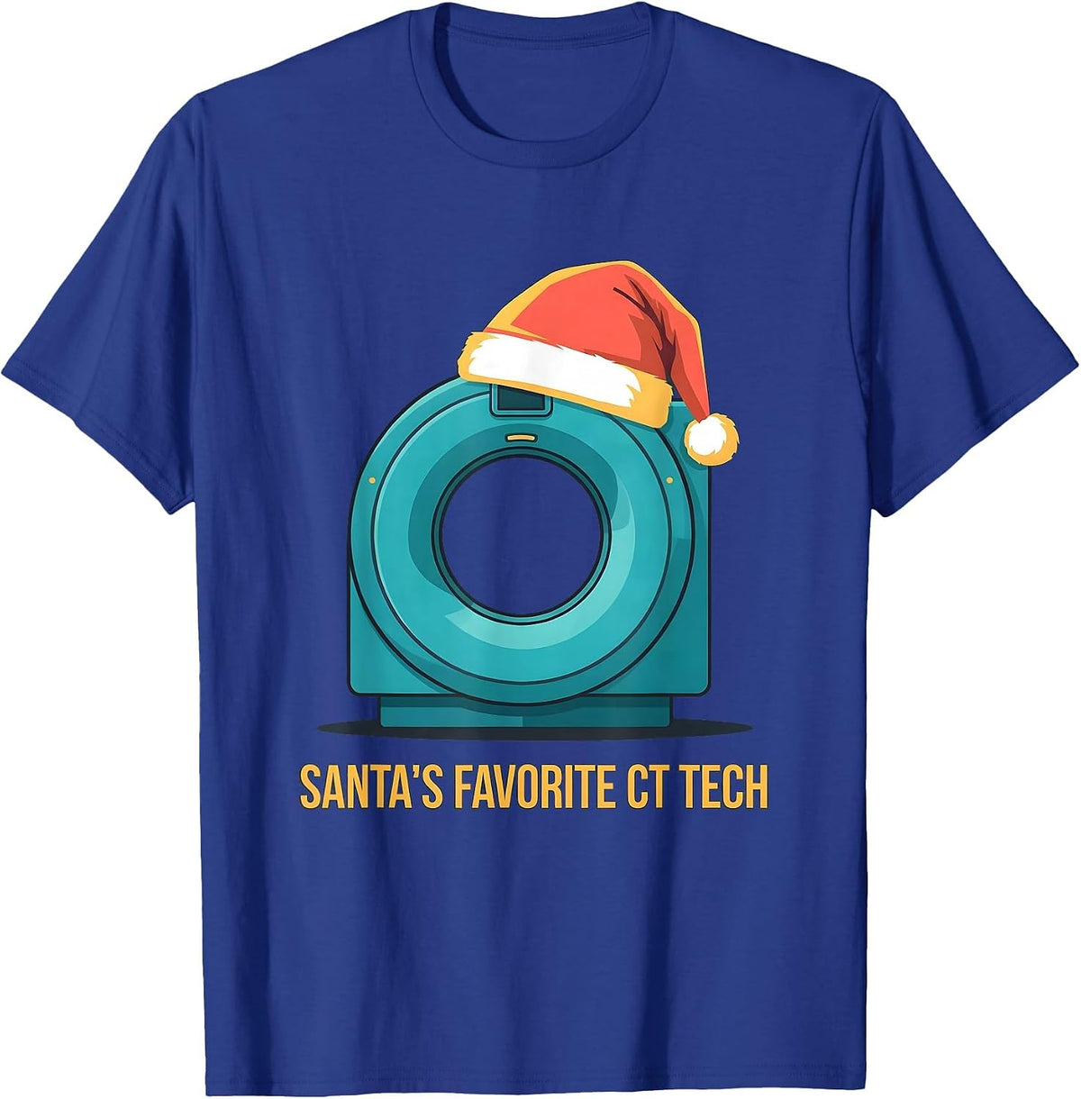 Santa's Favorite CT Tech Funny Radiology Tech Christmas T-Shirt - Royal Blue