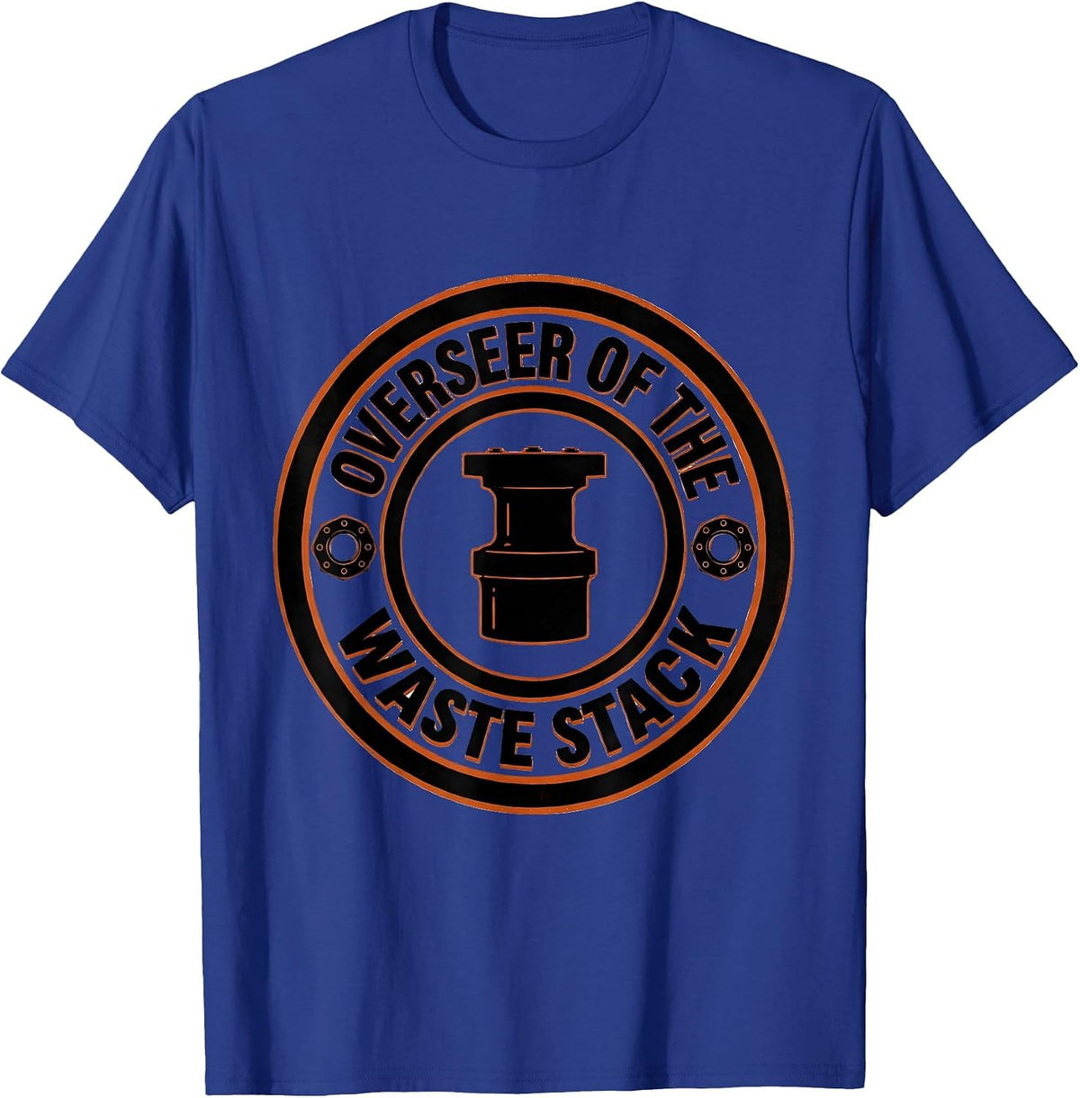 Men's Overseer of the Waste Stack Funny Plumber Pipefitter Dad T-Shirt - Royal Blue