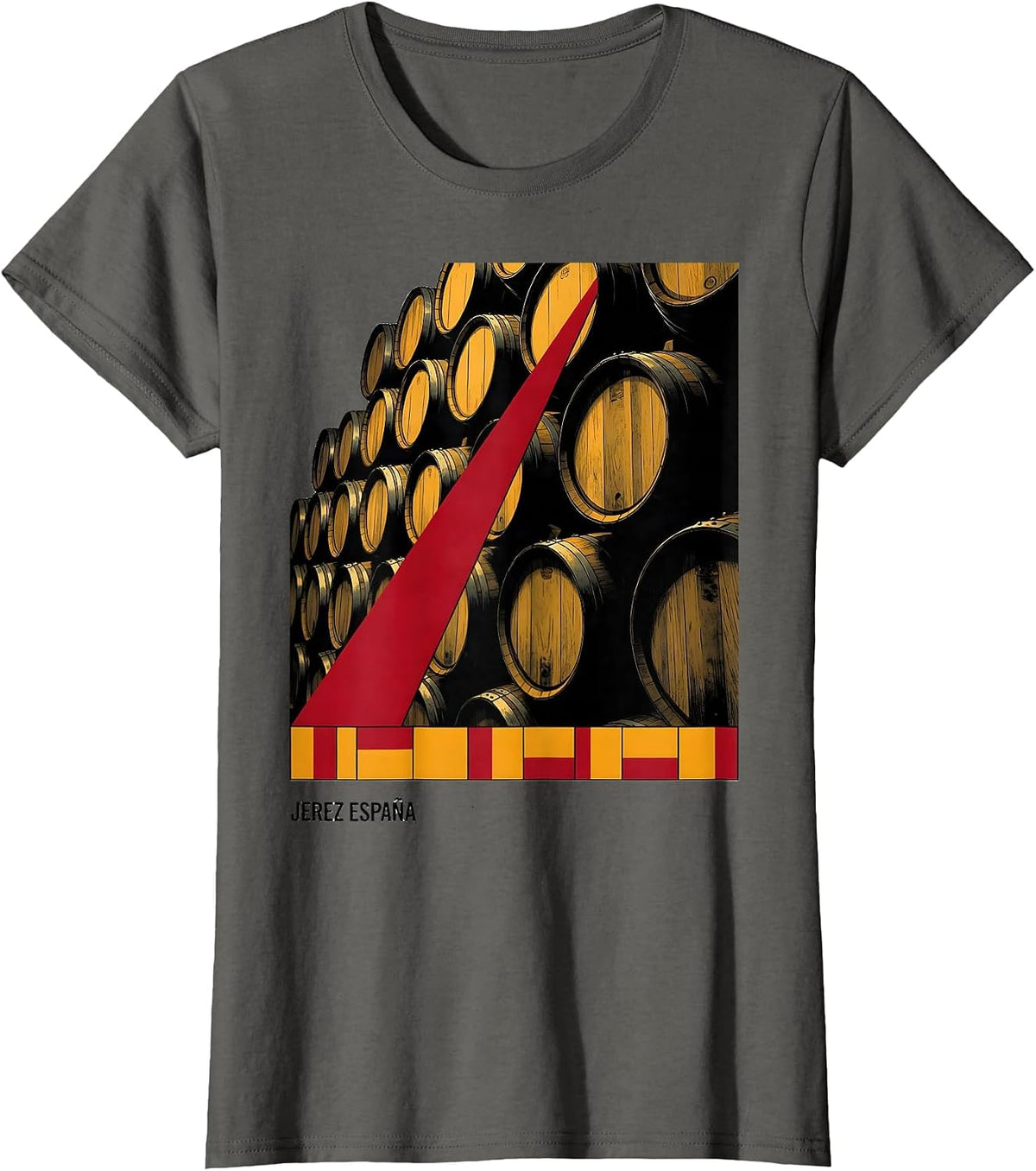 Women's Jerez España Constructivist Poster Spanish City Souvenir T-Shirt - Asphalt Grey