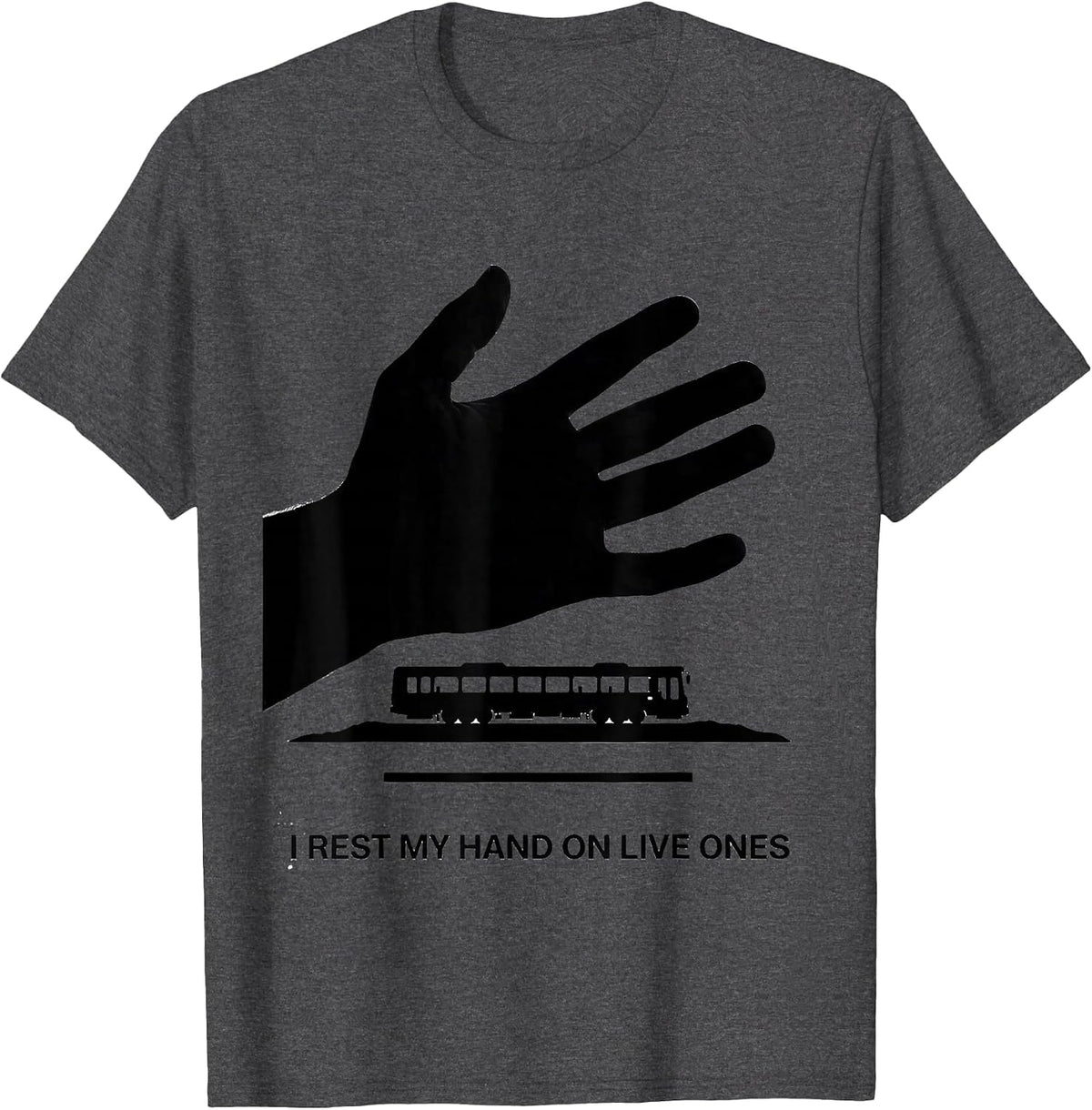 Men's I Rest My Hand On Live Ones Funny Electrician Lineman Gift T-Shirt - Dark Heather Grey