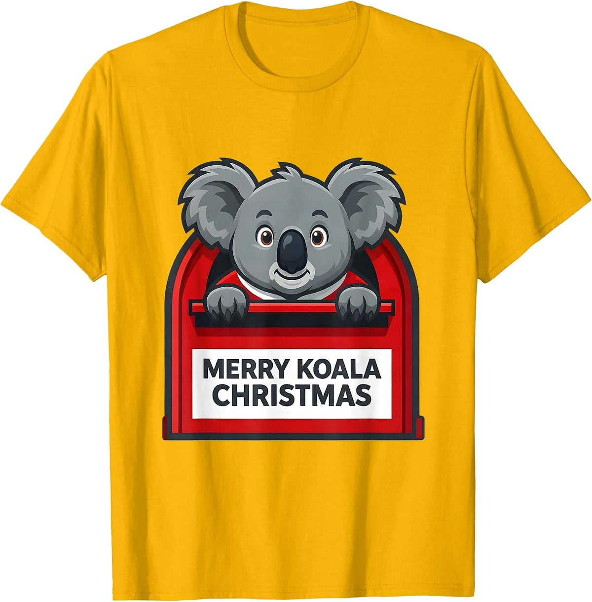 Merry Koala Christmas Cute Koala Lover Funny Australian T-Shirt - Golden Yellow