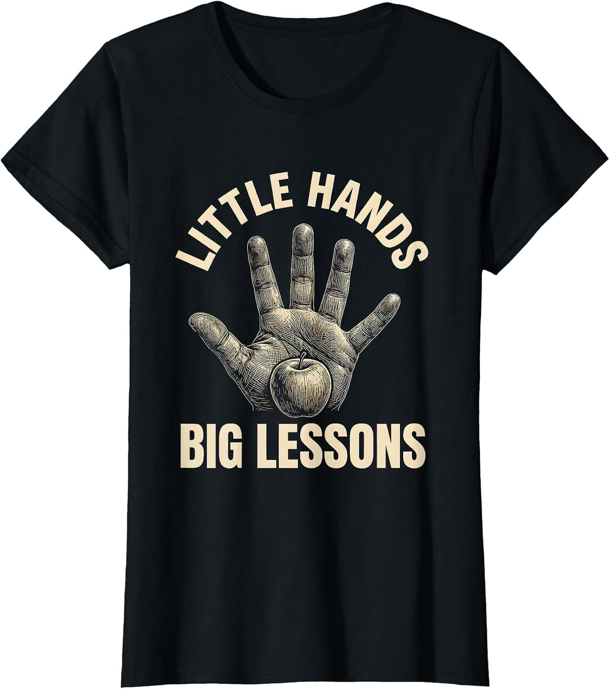 Little Hands Big Lessons PreK Teacher Design T-Shirt - Black