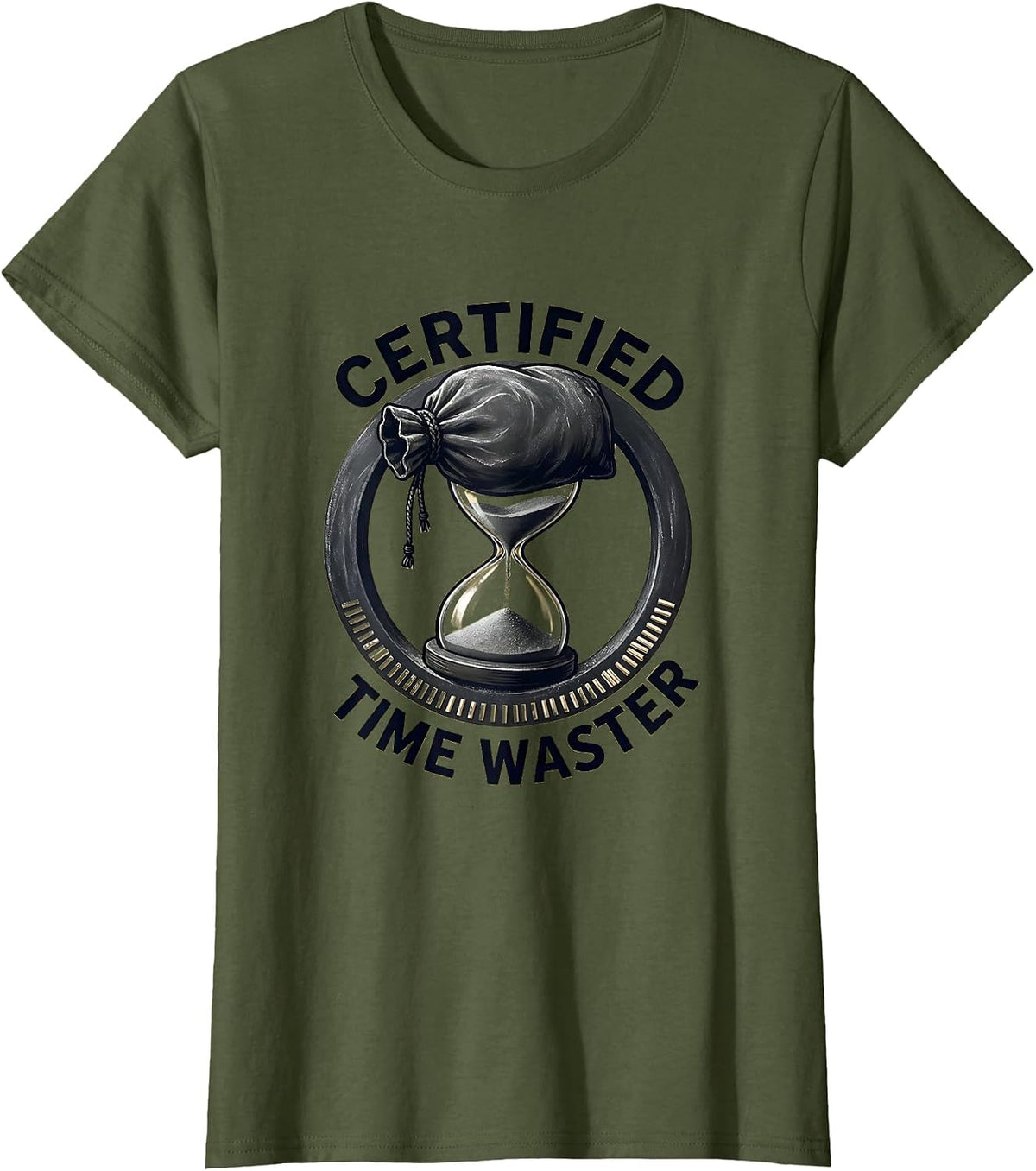 Women's Certified Time Waster Funny Rock Climber Bouldering Gift T-Shirt - Olive Green