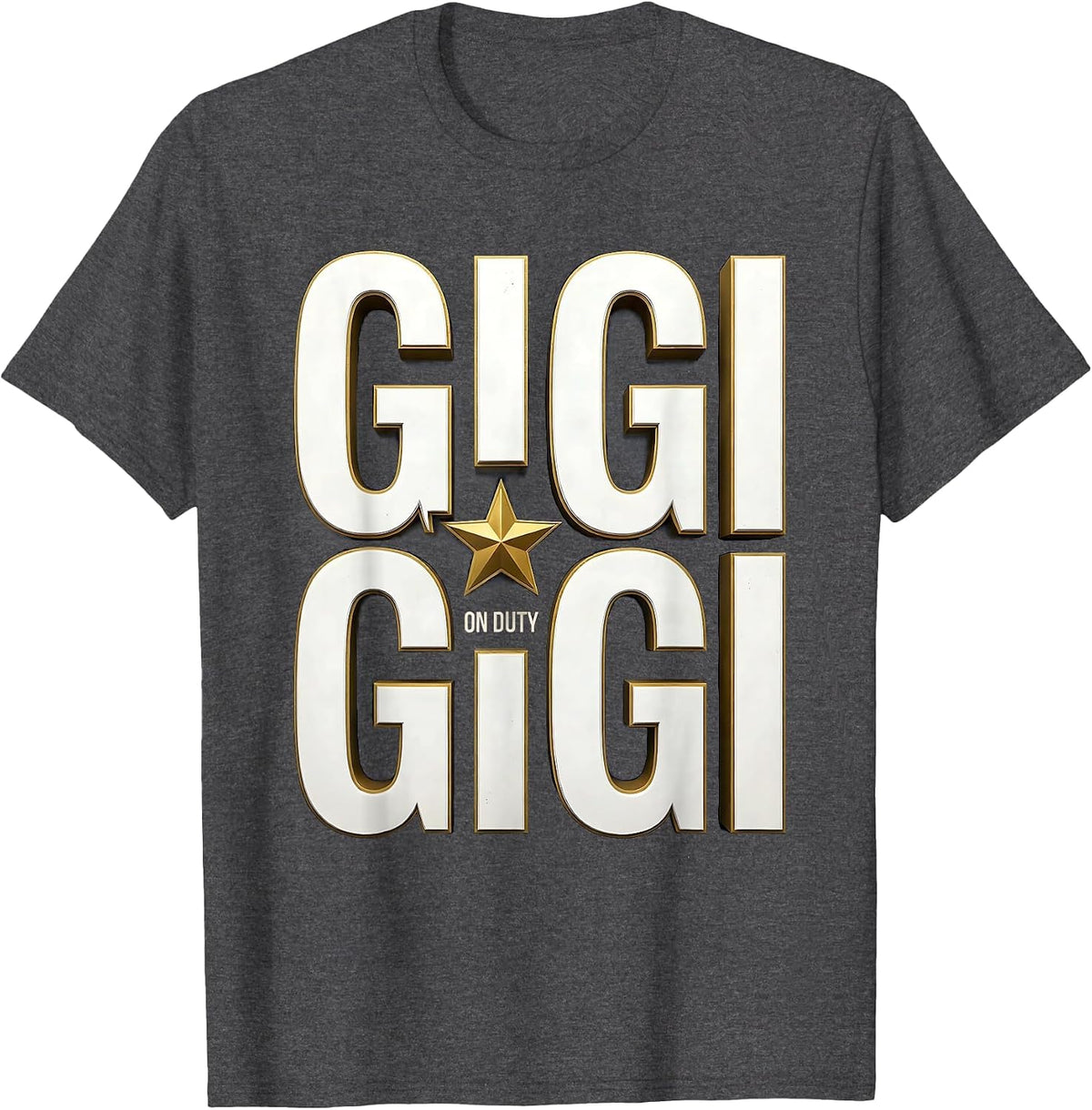 Men's Gigi On Duty Grandma Pride Design T-Shirt - Dark Heather Grey