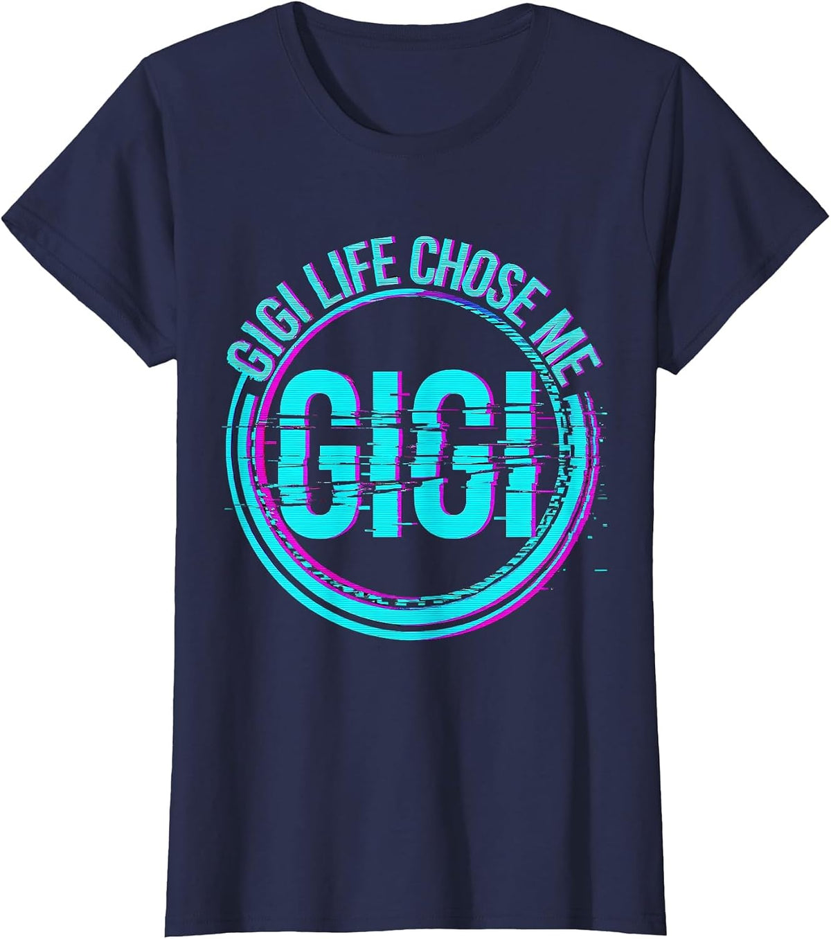 Women's Gigi Life Chose Me Grandmother Pride Design T-Shirt - Navy Blue