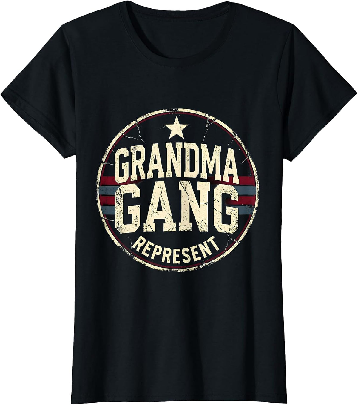 Grandma Gang Represent Grandma Crew Design T-Shirt - Black