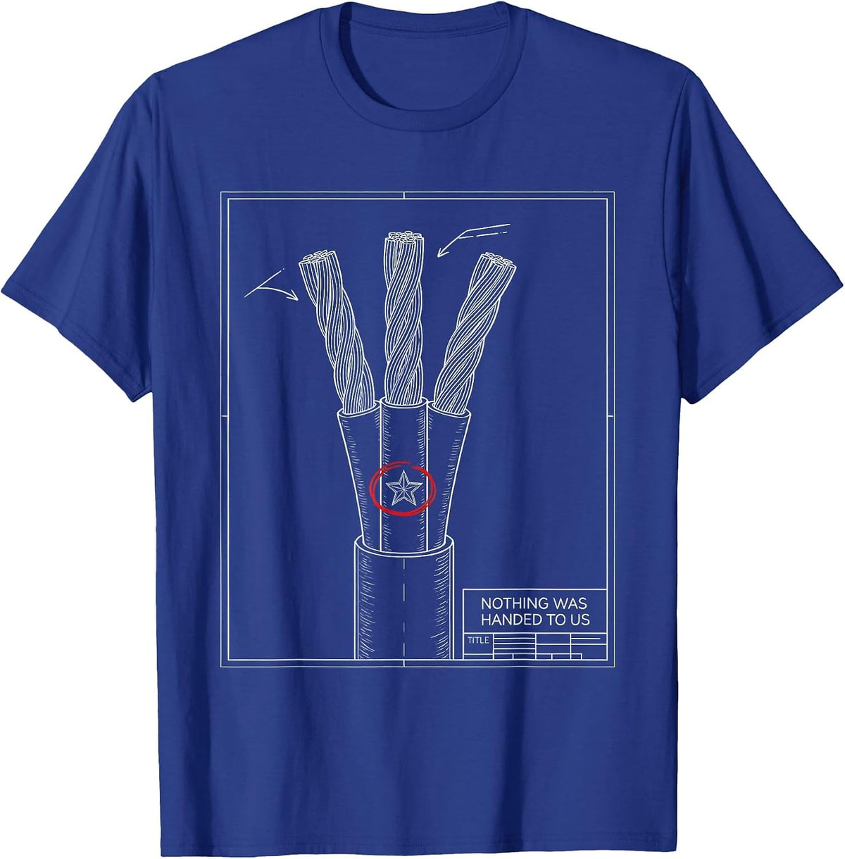 Men's Nothing Was Handed To Us Union Strong Labor Day Skilled T-Shirt - Royal Blue