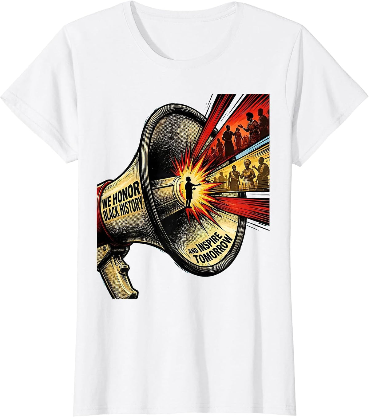 Women's We Honor Black History And Inspire Tomorrow Commemorative T-Shirt - White