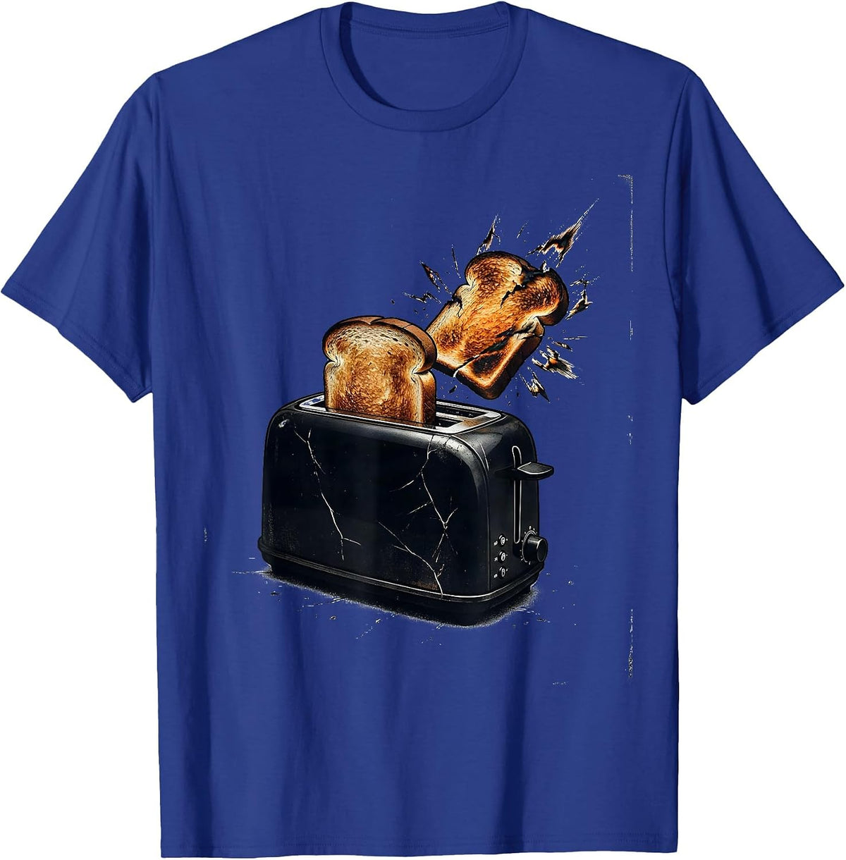 Men's Toaster Chaos Distressed Novelty Humor T-Shirt - Royal Blue