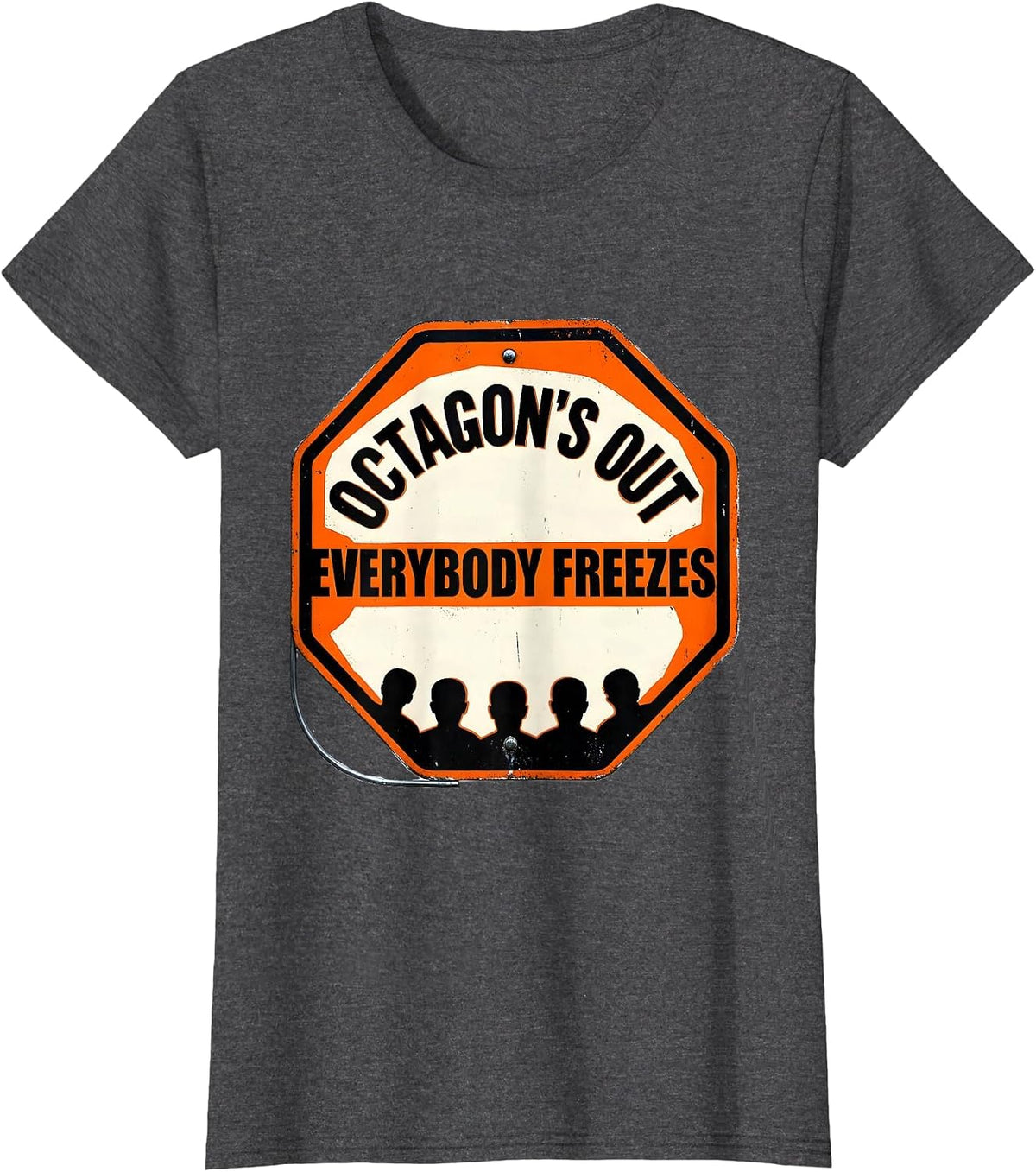 Women's Octagon's Out Everybody Freezes Funny School Bus Driver T-Shirt - Dark Heather Grey