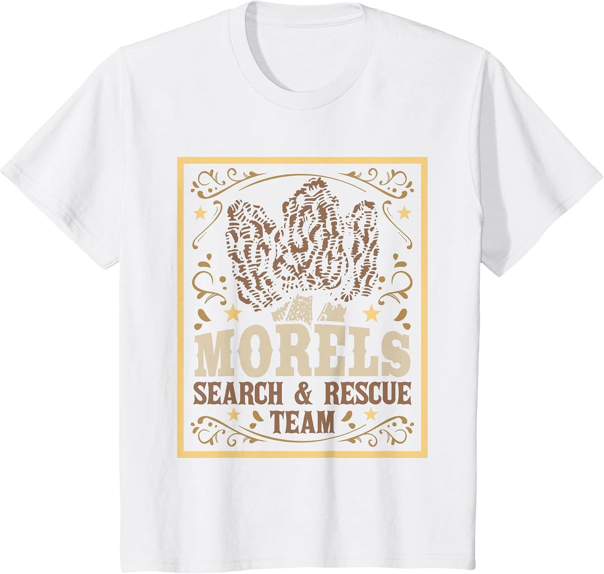 Morel Search Rescue Team - Mushroom Hunting Mushroom Hunter T-Shirt - White