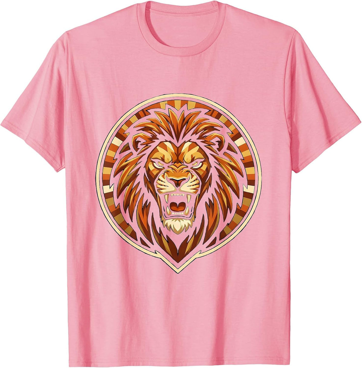 Football Mom Fierce Lion Face Paint Graphic T-Shirt - Pink