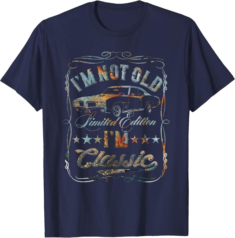 I'm Not Old I'm Classic Funny Car Vintage Mens & Womens Cars T-Shirt - Navy Blue