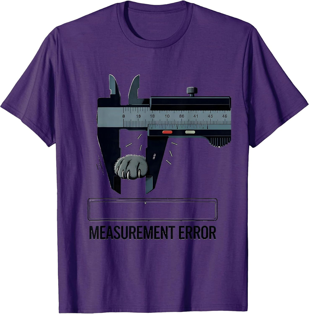 Measurement Error Funny Cat Science Pun Math Teacher Gift T-Shirt - Purple