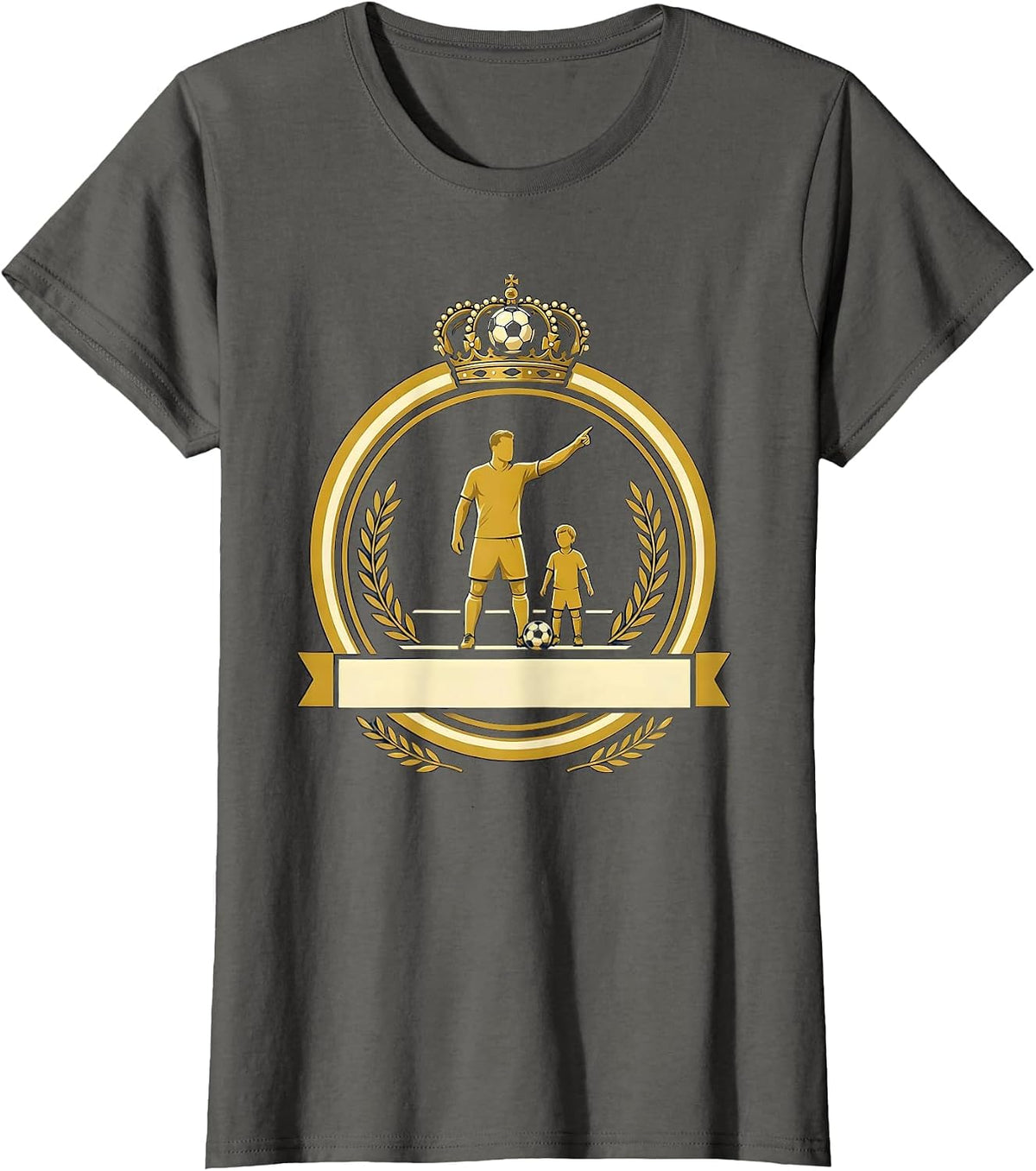 Women's Soccer Dad Sideline Coach Graphic Tee T-Shirt - Asphalt Grey