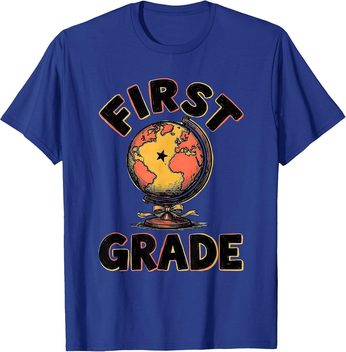 First Grade Playful Back To School First Day of First Grade T-Shirt - Royal Blue
