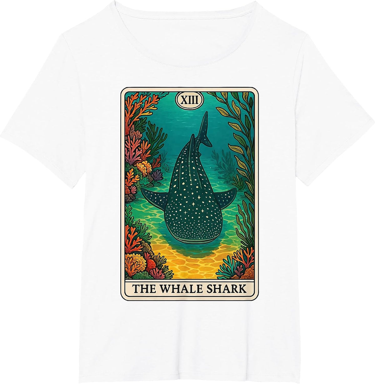 The Whale Shark Tarot Card T-Shirt - White