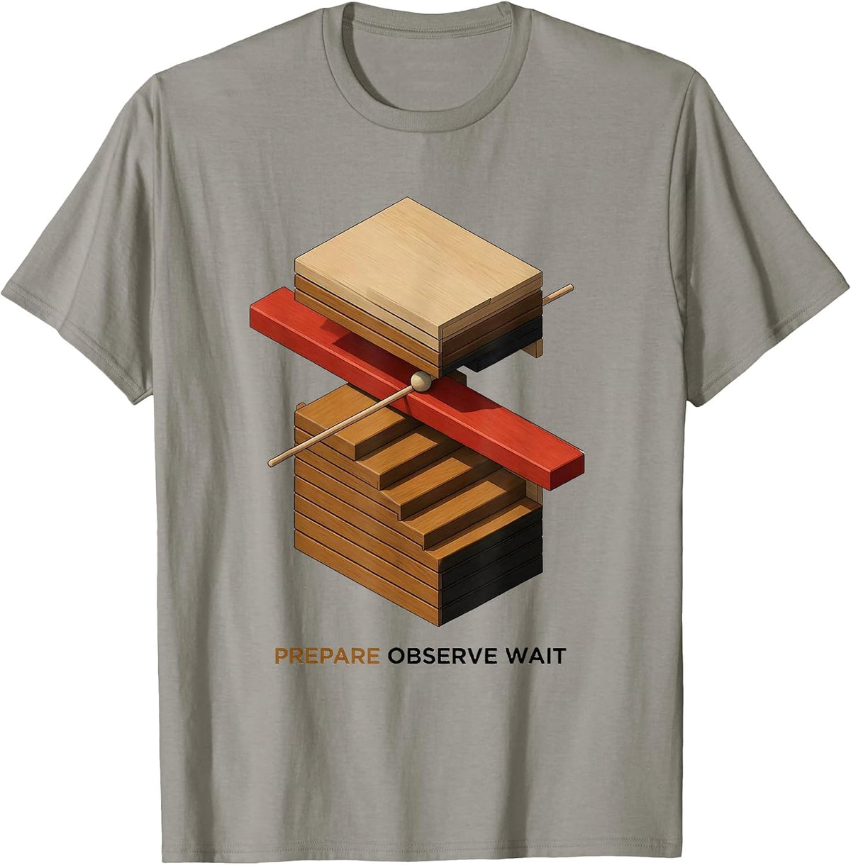 Men's Prepare Observe Wait Montessori Teacher Philosophy Pride T-Shirt - Slate Grey