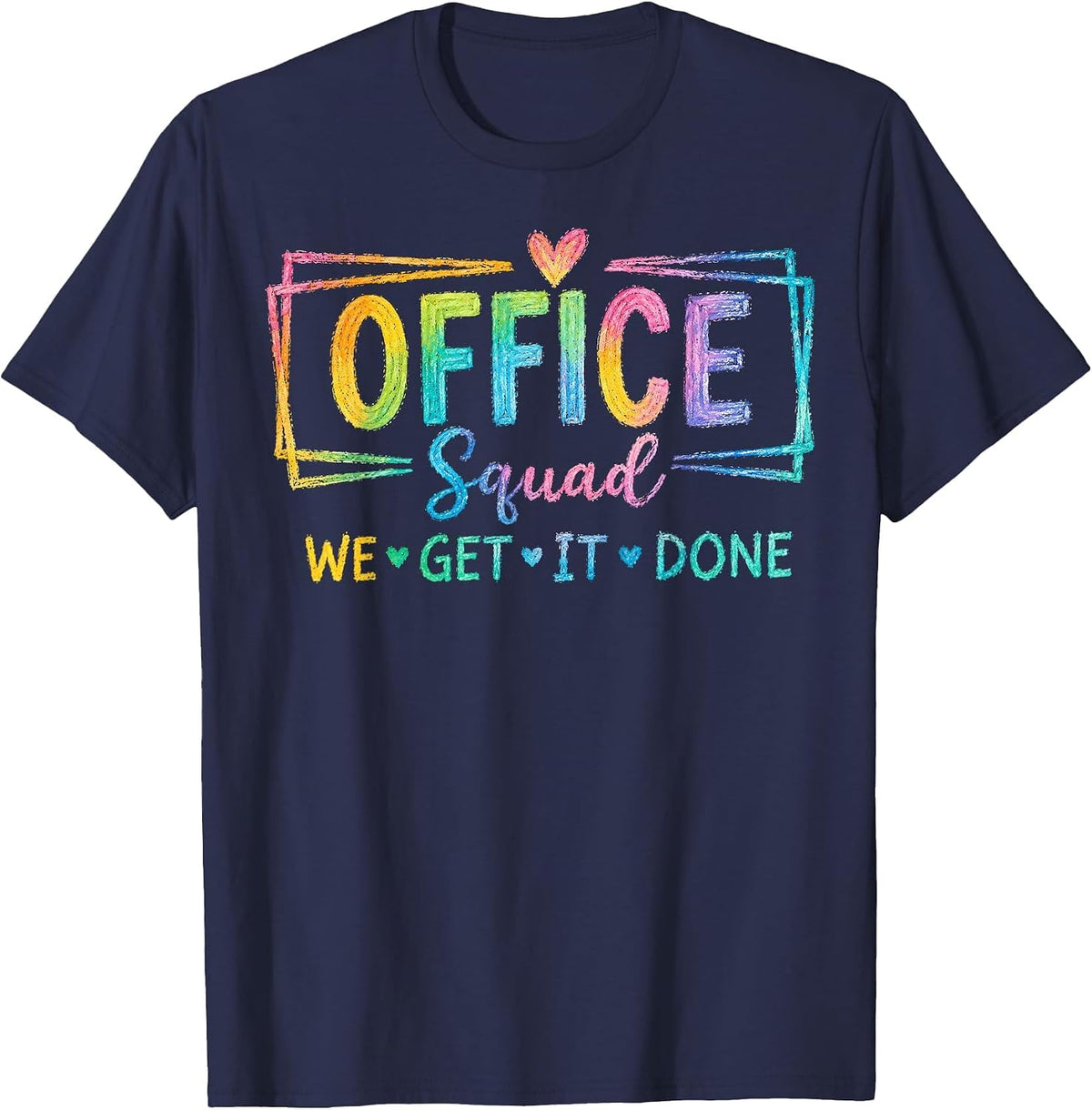 Office Squad We Get It Done for Teacher Back to School T-Shirt - Navy Blue
