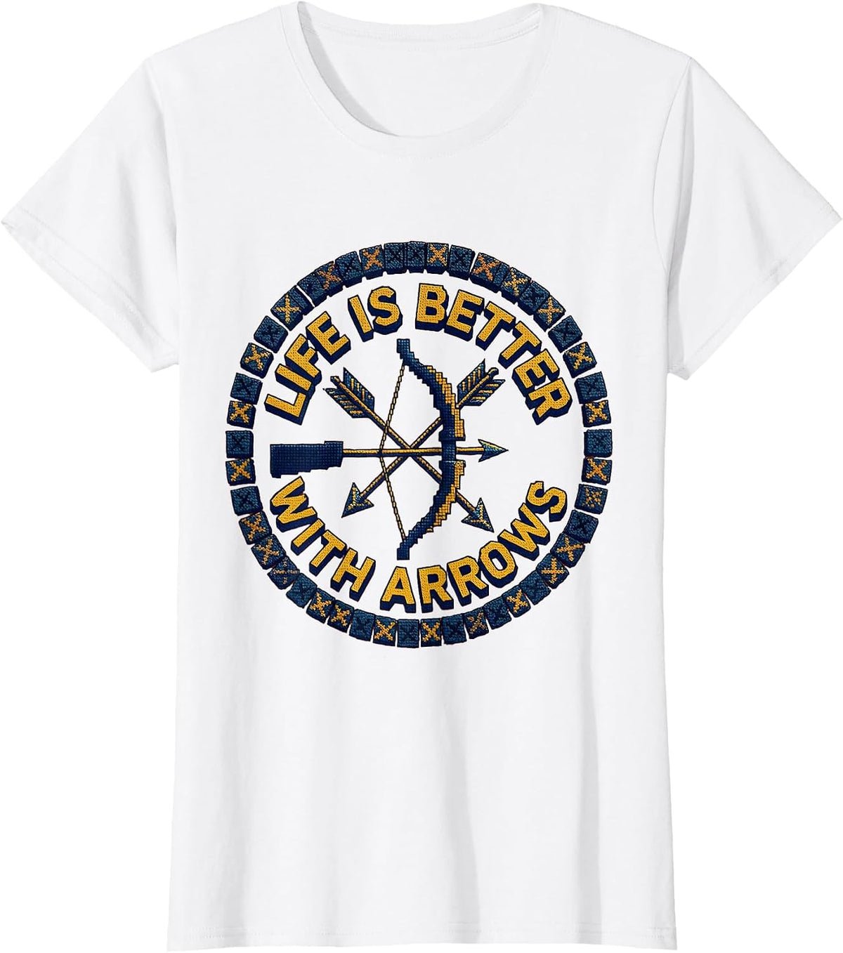 Women's Life Is Better With Arrows Archery Design T-Shirt - White