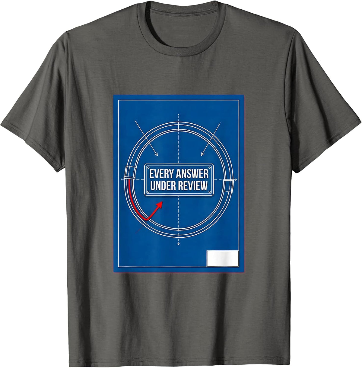 Every Answer Under Review Technical Blueprint Critical T-Shirt - Asphalt Grey