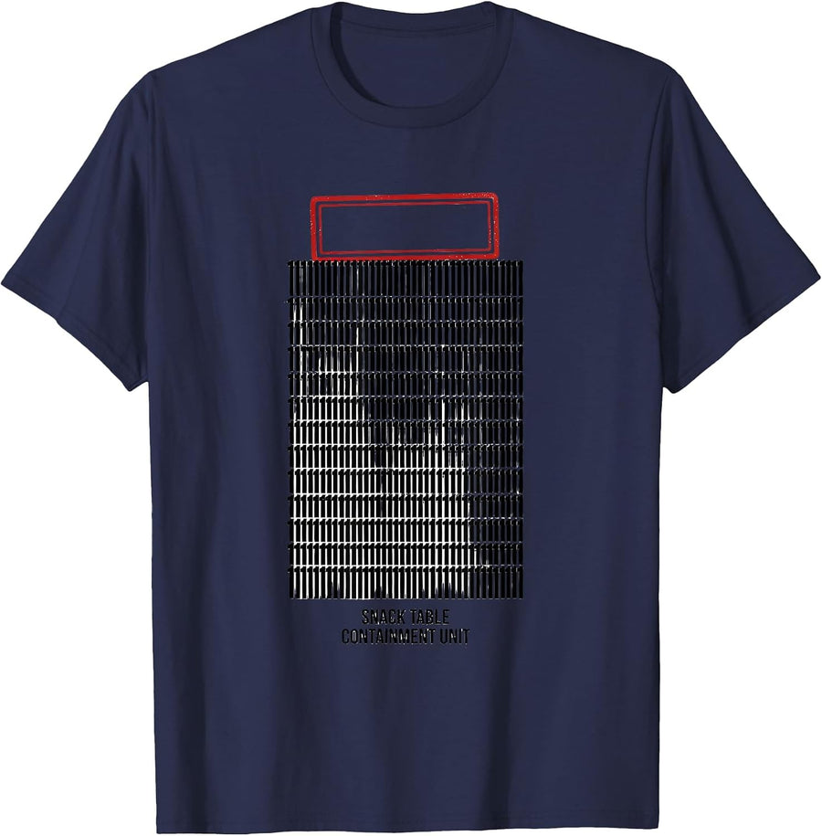 Snack Table Containment Unit Funny Sarcastic Chaos T-Shirt - Navy Blue