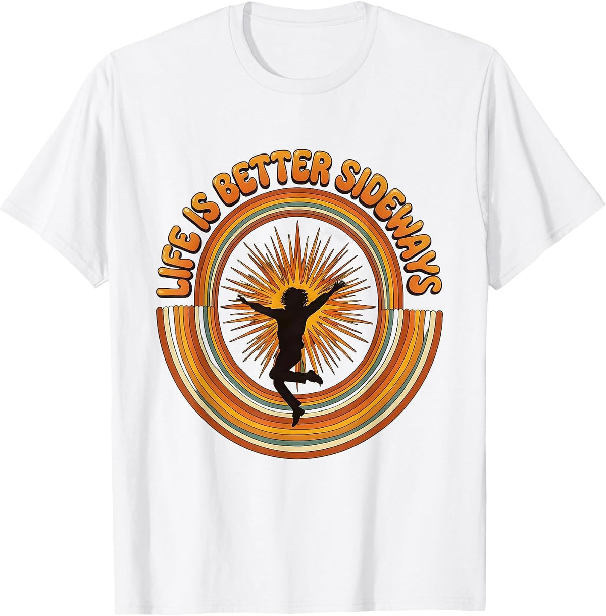 Men's Life Is Better Sideways Cartwheel Gymnastics Design T-Shirt - White