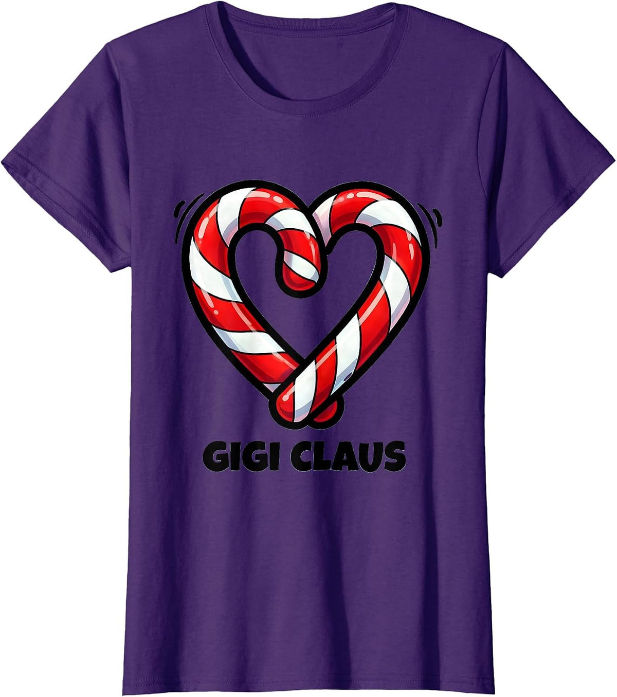 Women's Gigi Claus Cartoon Family Matching Christmas Pajama Role T-Shirt - Purple