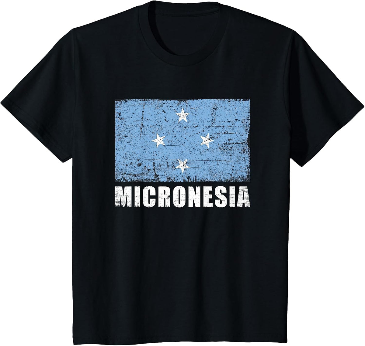 Micronesia Flag Design Grunge Country Flag Micronesia T-Shirt - Black