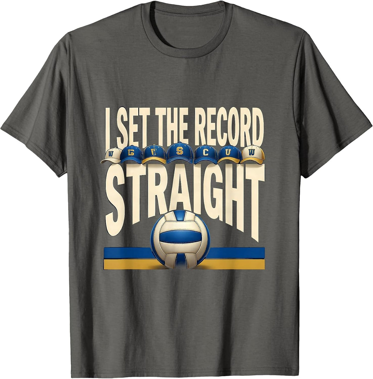 I Set The Record Straight Funny Volleyball Player Teen Girls T-Shirt - Asphalt Grey