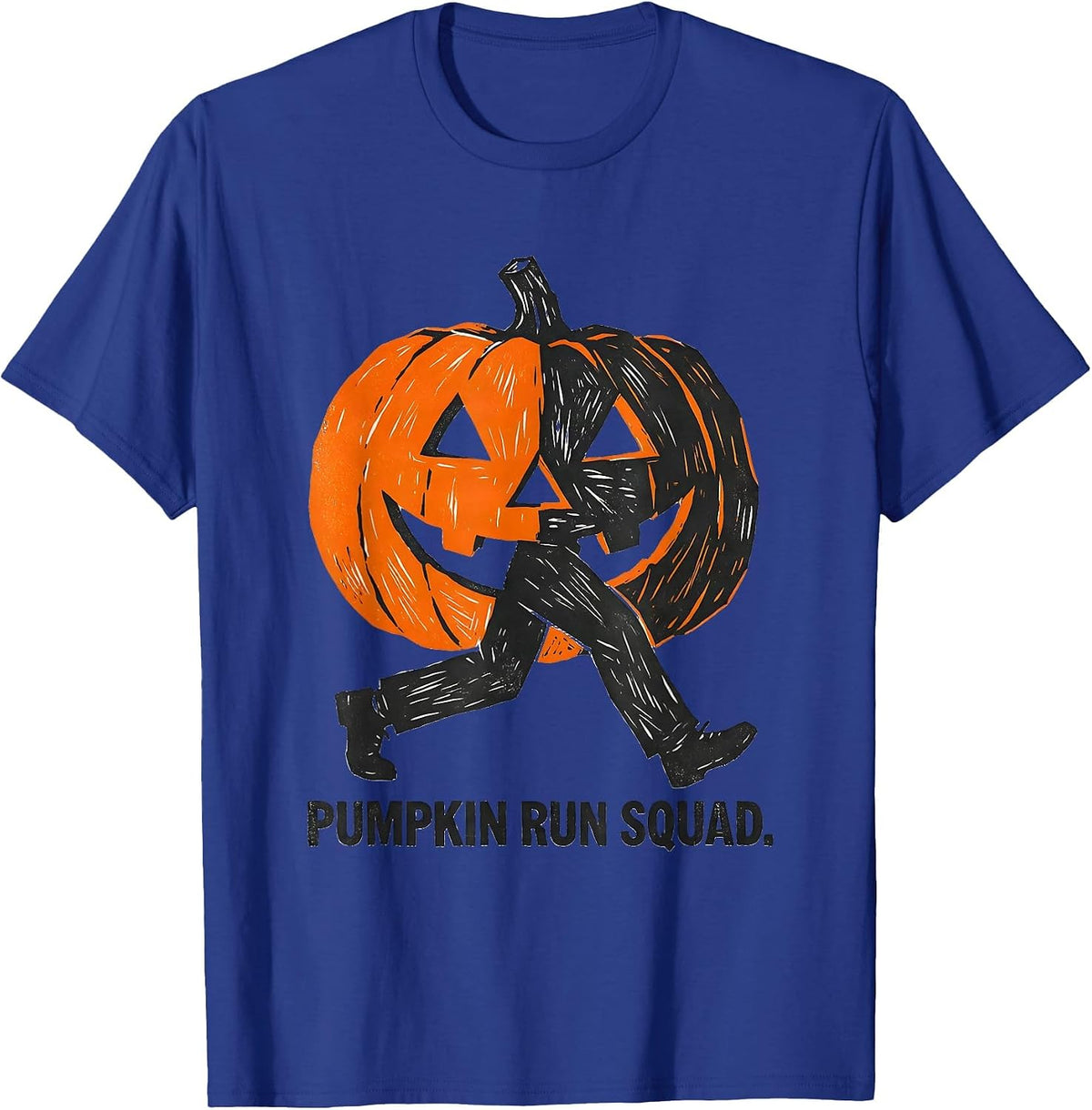Men's Pumpkin Run Squad Funny Runner Costume Halloween Marathon T-Shirt - Royal Blue