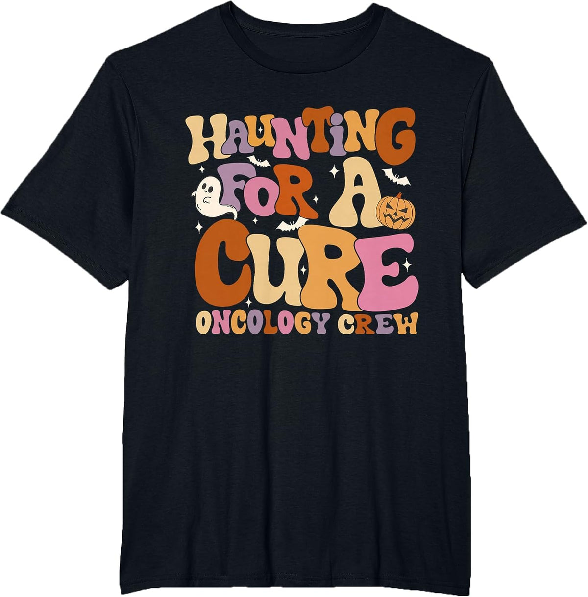 Haunting for A Cure Oncology Crew Halloween Pedi Onc Crew T-Shirt - Black