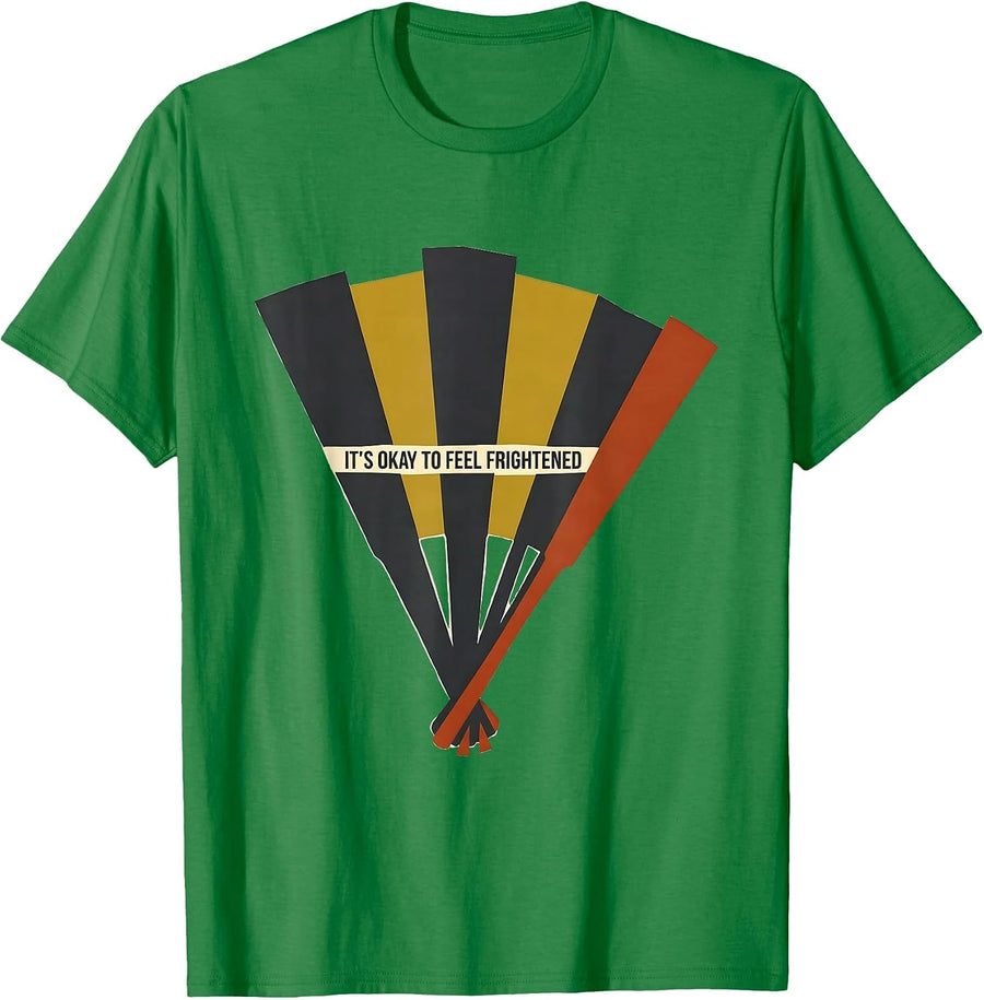 Men's It's Okay To Feel Frightened Mental Health Awareness Humor T-Shirt - Kelly Green