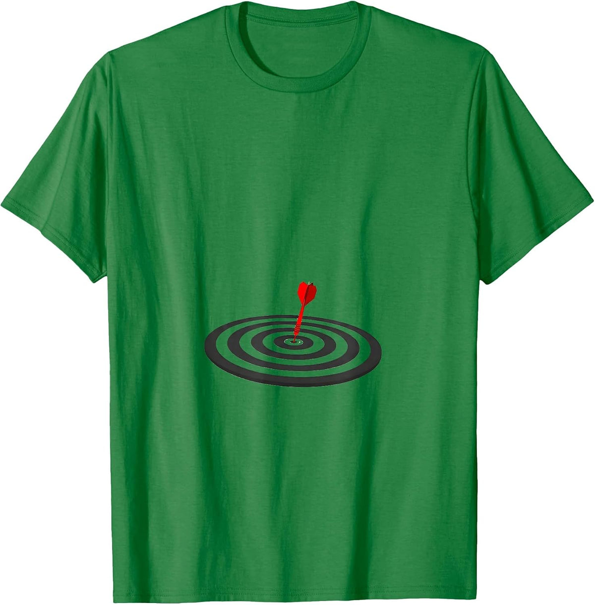 Men's Ring-and-Dart Minimalist Humor Target Shooting Gift T-Shirt - Kelly Green