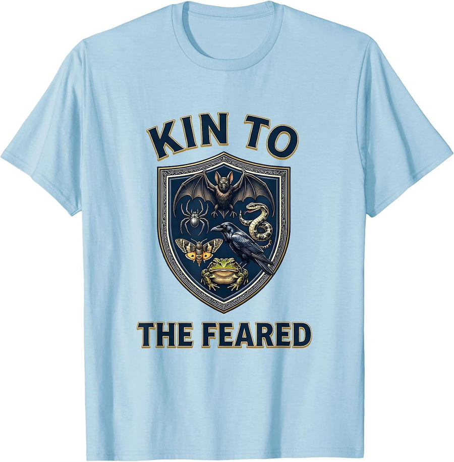 Men's Kin To The Feared Emblem Misunderstood Creature Lover Gift T-Shirt - Baby Blue