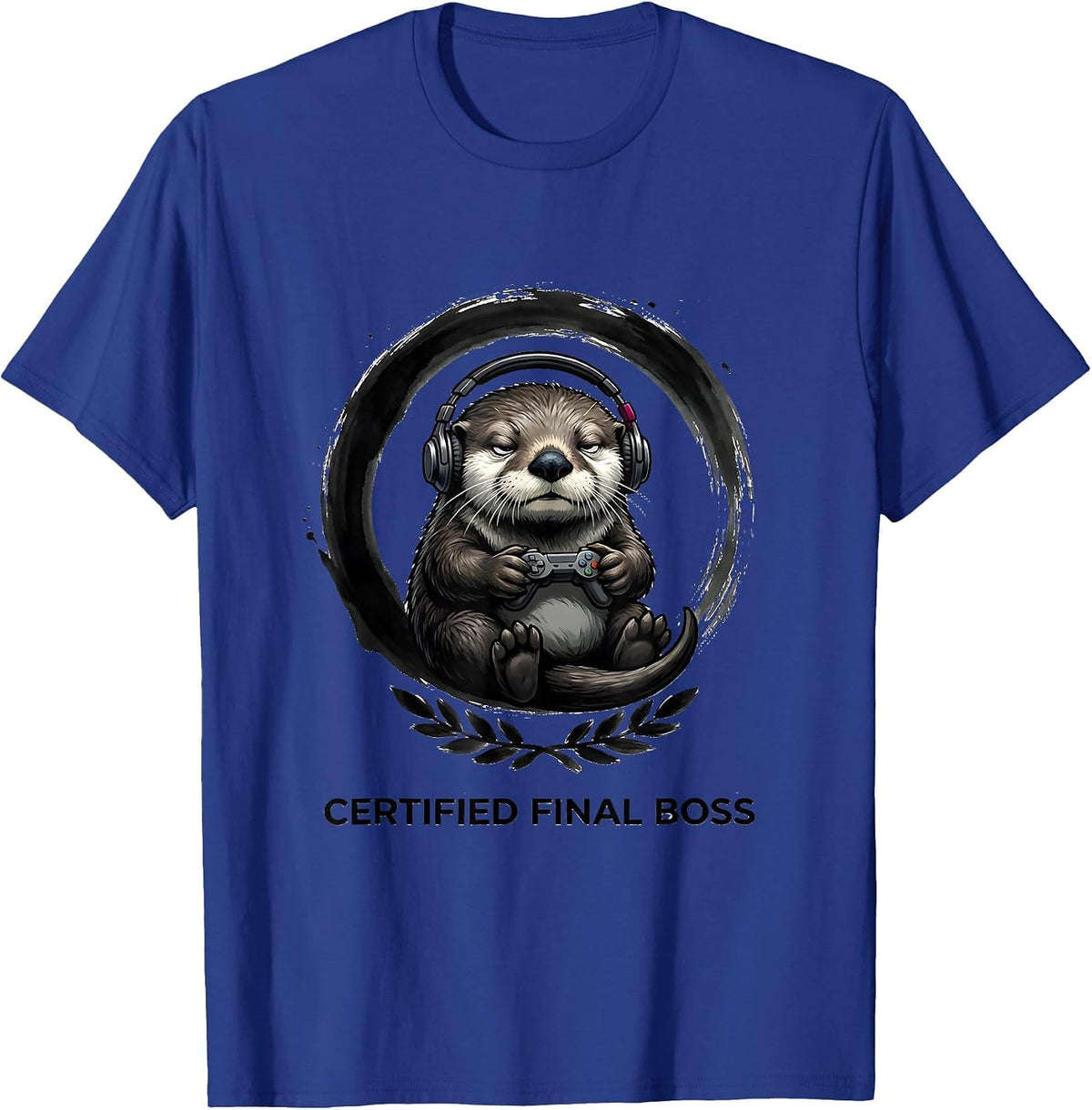 Men's Certified Final Boss Funny Anime Gamer Animal Mascot Otaku T-Shirt - Royal Blue