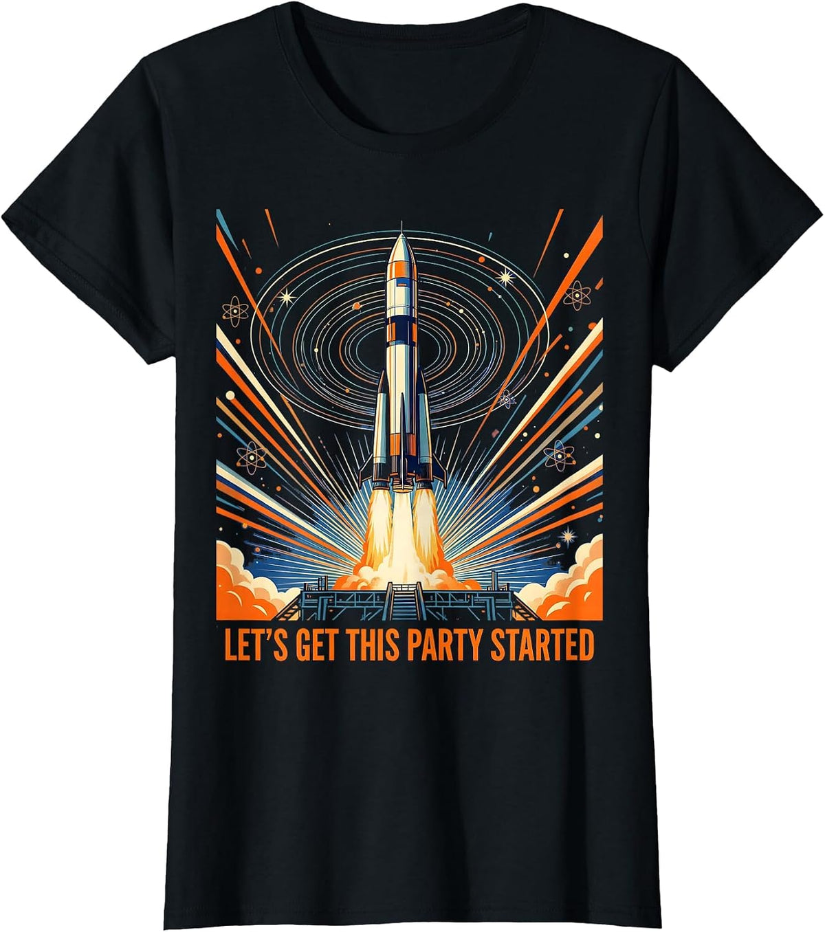 Let's Get This Party Started Celebration Design T-Shirt - Black