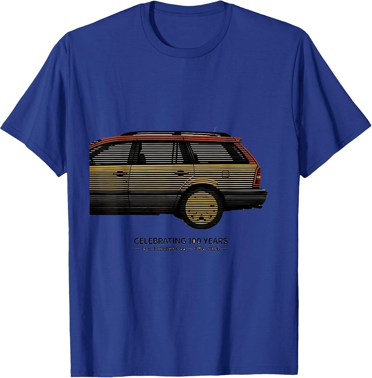 Men's Celebrating 100 Years U.S. Highway 66 Vintage T-Shirt - Royal Blue