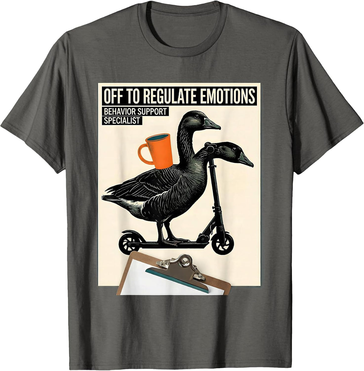 Off to Regulate Emotions — Behavior Support Specialist T-Shirt - Asphalt Grey
