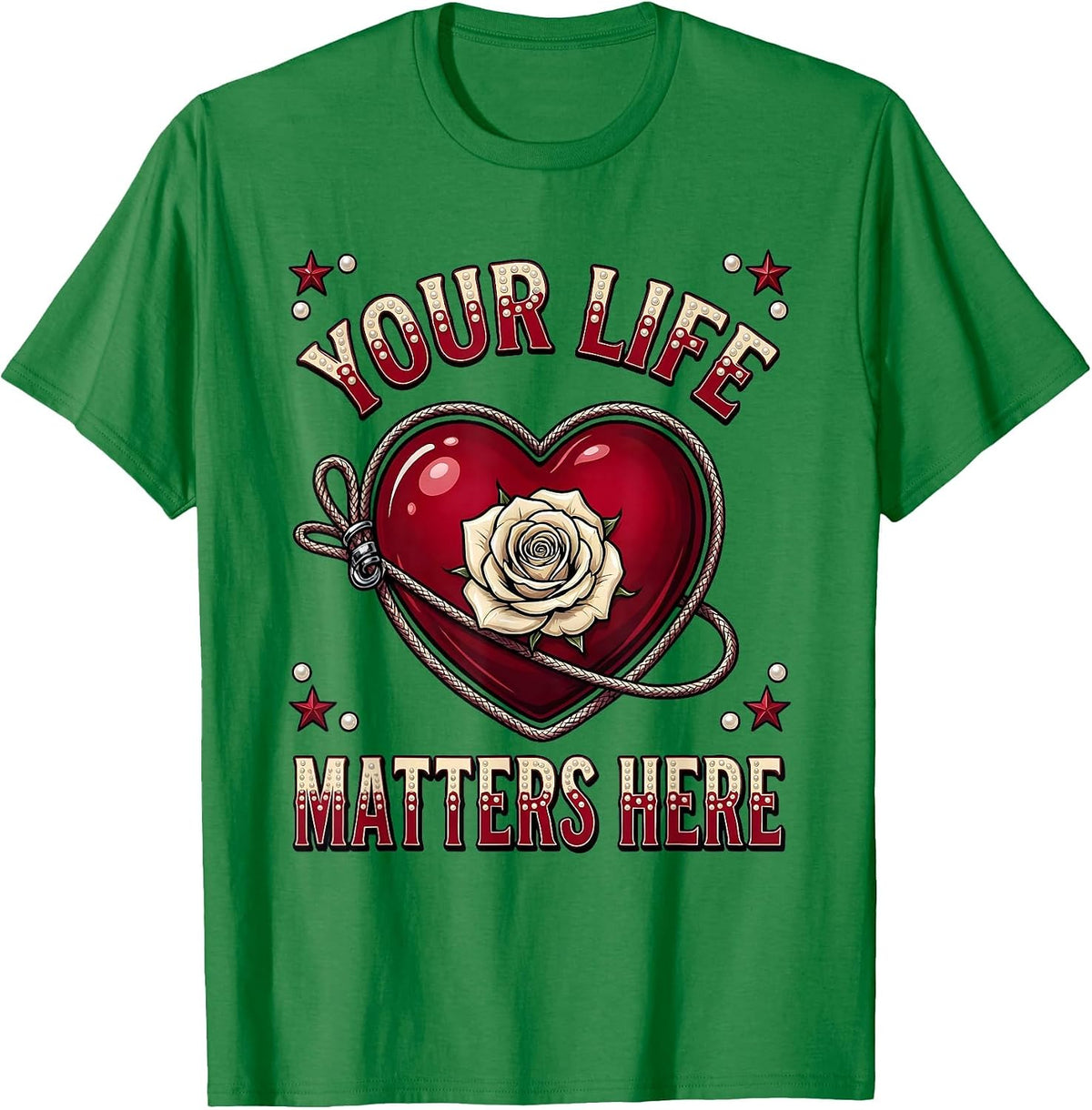 Men's Your Life Matters Suicide Prevention Awareness Design T-Shirt - Kelly Green